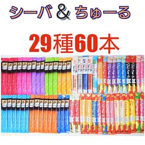 シーバ & ちゅーる 29種60本 猫おやつ キャットフード ちゅーる チュール チャオちゅーる