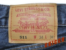 即決★W34 日本製 Levi's リーバイス 511-0201 レギュラーフィットストレート デニムパンツ 廃盤 稀少 ジーンズパンツ ジーパン 検索)501_画像7