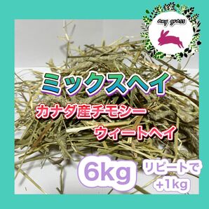 ミックスヘイ カナダ産チモシー+ウィートヘイ 6kg リピートで+1kg