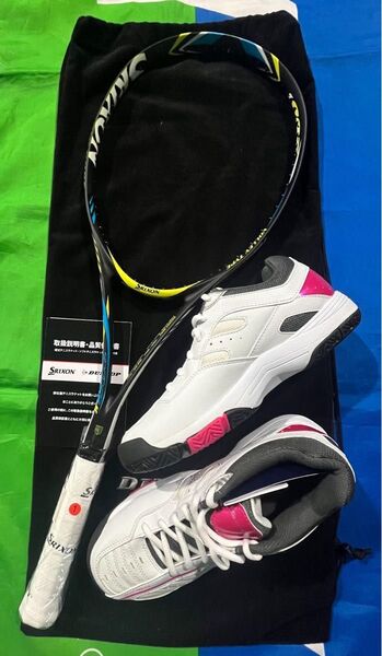 DUNLOP ソフトテニス 新入部員用 ラケット シューズ セット(ガット代ガット張代込)