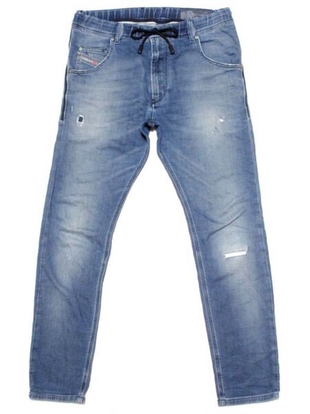 DIESEL・ディーゼル ジョグジーンズ ダメージリペア加工 ジョガーデニム メンズ W30 ストレッチデニム スリムスキニー