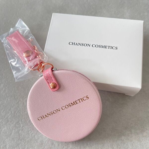 CHANSON COSMETIC シャンソン メイクアップミラー 鏡 円形 バッグチャーム キーホルダー