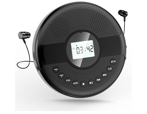 CDプレーヤー ポータブル Bluetooth受信/送信 HiFiスピーカー内蔵