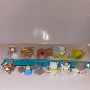 ガラス細工 オブジェ 小さな置物 豚 可愛いブタの置物 11点 雑貨