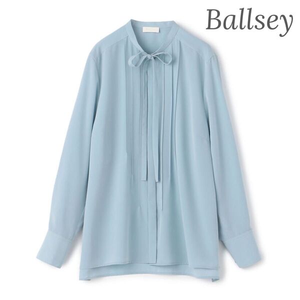 美品 Ballsey クリアデシンボウタイブラウス ブルー トゥモローランド