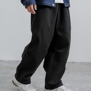 Rocky Monroe(ロッキーモンロー)/ ワイドシルエットバルーンデニムパンツ【ブラック・XL】