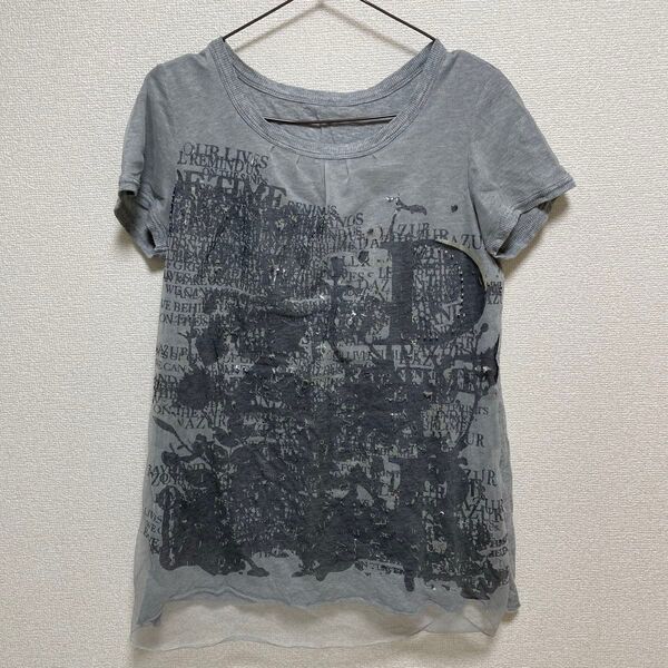レディース Tシャツ M 半袖Tシャツ グレー