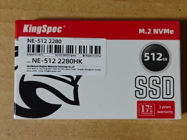 KingSpec Nvme SSD 512GB 未開封新品