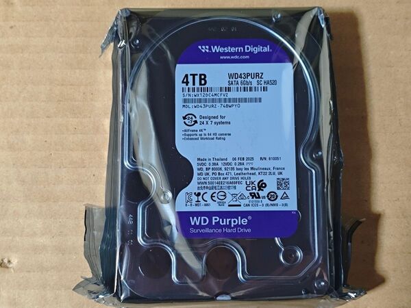 Western Digital 4TB HDD WD43PURZ 未開封品 再