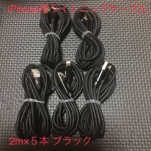 iPhone 充電ケーブル ブラック 2m 5本