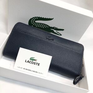 【ジャンク品】 ラコステ 長財布 レザー ネイビー メンズ レディース