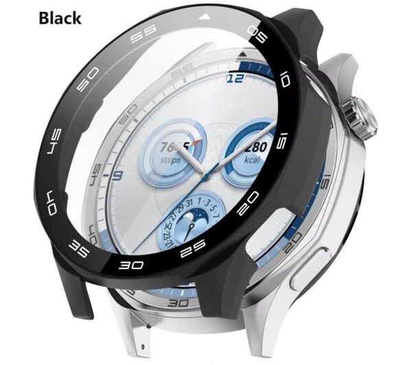 HUAWEI WATCH GT5 ファーウェイ ウォッチ gt5 46mm ガラス 保護 ケース ブラック スケール カバー