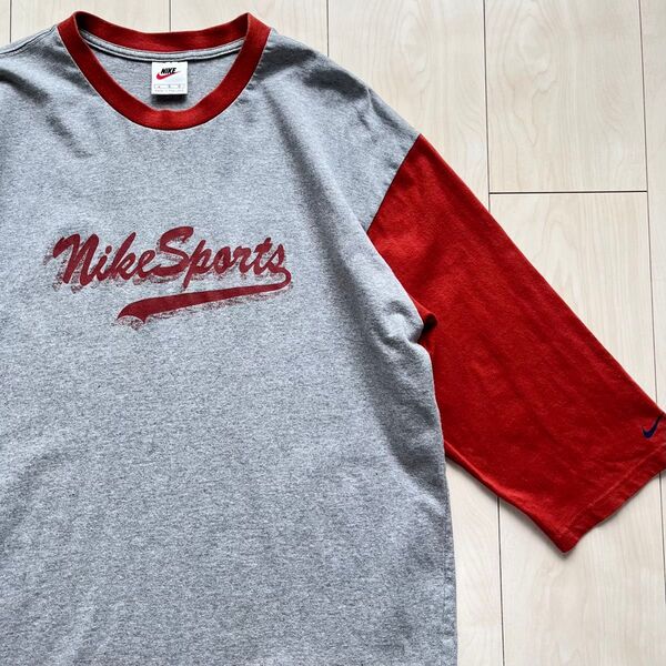 90s-00s NIKE ナイキ 銀タグ ラグランカットソー Tシャツ L
