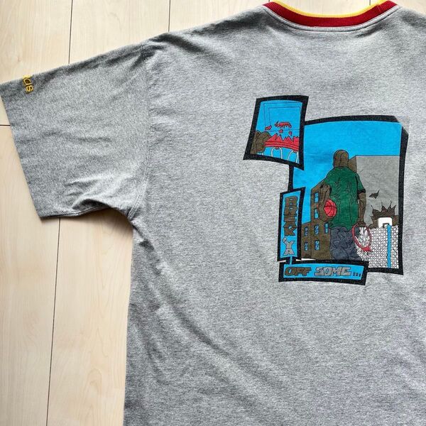 90s adidas アディダス Tシャツ ストリートバスケットボール バスケ グレー XL リンガー