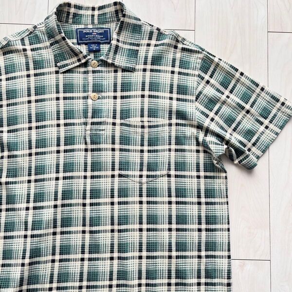 90s POLO SPORT ポロスポーツ ラルフローレン オンブレチェック ポロシャツ Tシャツ M
