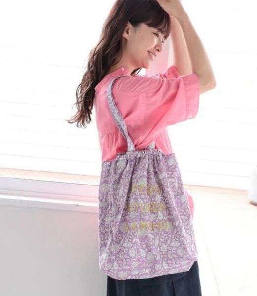 完売!大人気 ニコアンド (niko and ...) メインでもサブバッグでも可愛い!刺繍 巾着トートバッグ ショルダーバッグ