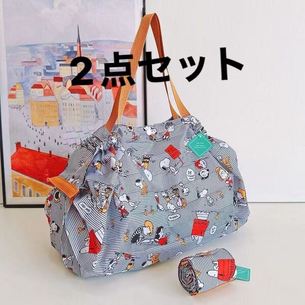 Shupatto シュパット タイプ折りたたみ エコバッグ 2点セット 大容量