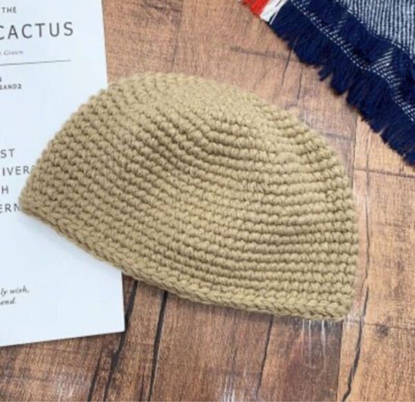 【ベージュ】☆新品☆イスラム帽 帽子 キャップ アウトドア 防寒 ビーニ 旅行 男女兼用 カジュアル ニット帽