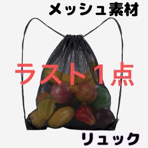 ラスト1点 メッシュ素材 リュック バックパック ジムバッグ ナップサック シューズケース 靴 収納 巾着 プールバッグ