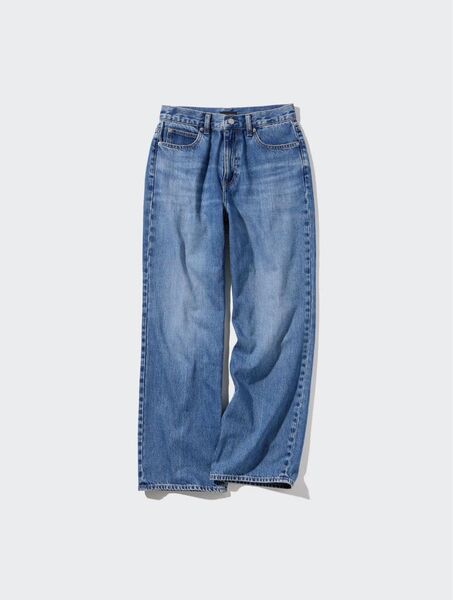 UNIQLO W24(61cm) ワイドストレートジーンズ ブルー
