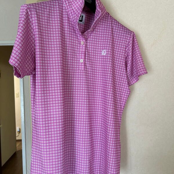 FootJoy ゴルフウェア ピンク チェック レディース ポロシャツ