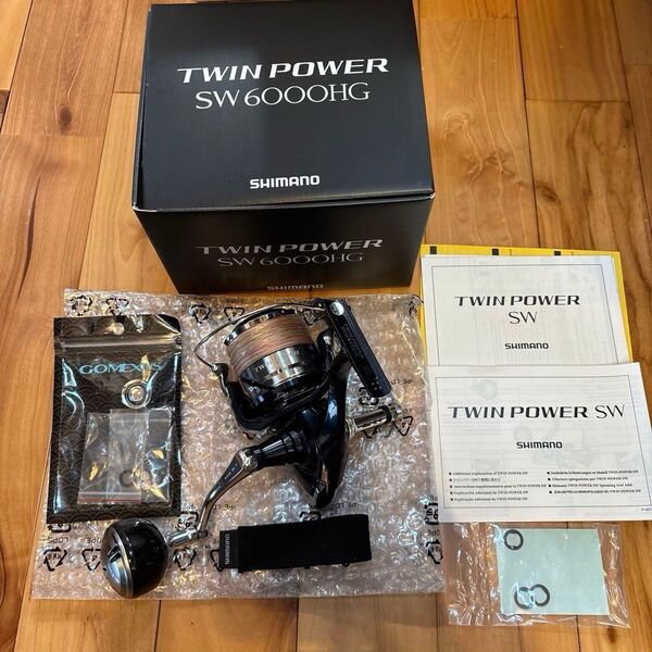 シマノ 21ツインパワーSW 6000HG ゴメクサスリールスタンド PE3号300m付属