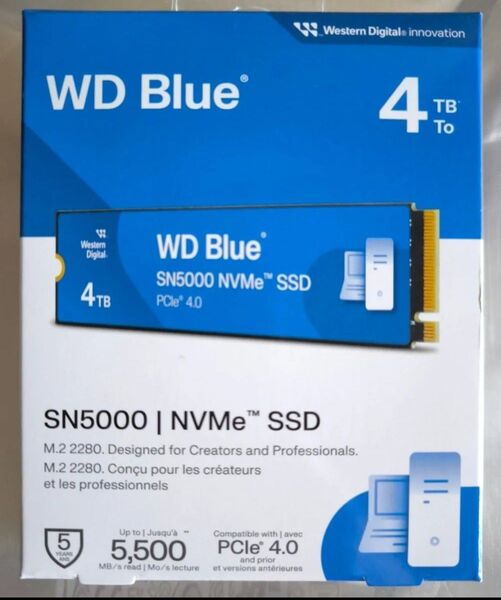 内蔵型SSD (4TB) 5500(MB/s) Western Digital WD Blue M.2 PCIe Gen4★新品★