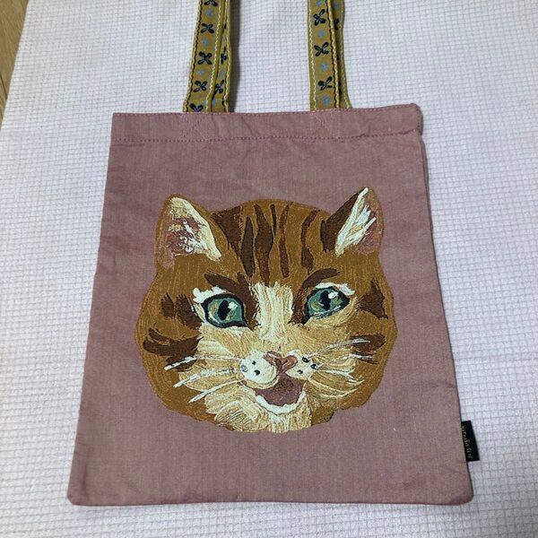 ナタリーレテ キャット柄トートバッグ ピンク