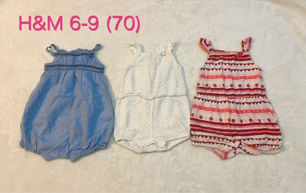 H&M エイチアンドエム トップス ロンパース 女の子 夏服 70 カバーオール ベビー服 子供服