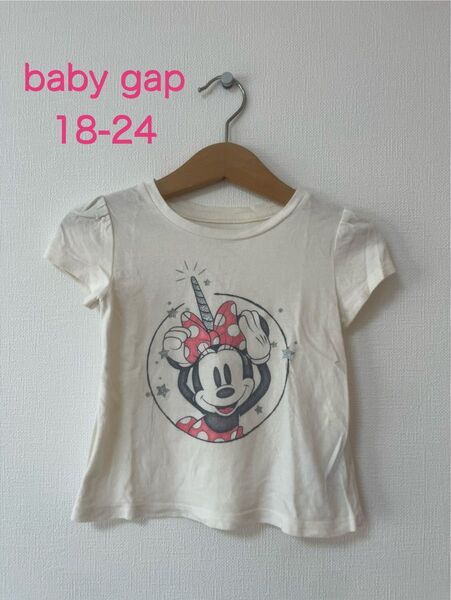 baby gap ベビーギャップ トップス Tシャツ ディズニー ミニー 女の子 夏服 90 半袖 白 半袖Tシャツ ホワイト