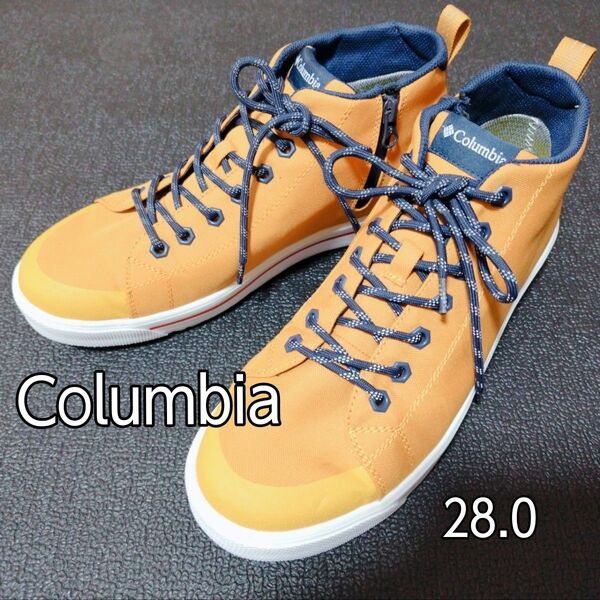 【美品】Columbia(コロンビア) ホーソン レイン 2 アドバンス オムニテック 28.0cm イエロー ハイカット