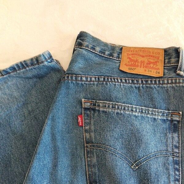Levi's 550 ジーンズ デニム パンツ W34 水色 ライトブルー
