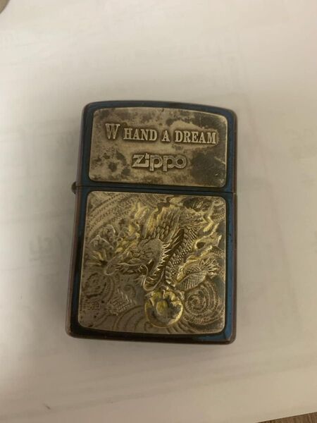 Zippo ドラゴン彫刻ライター W HAND A DREAM