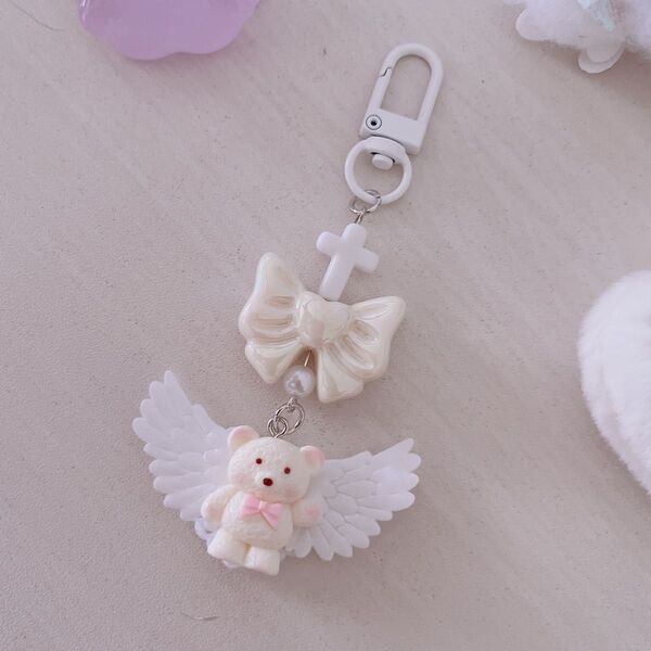 *.゜天使くまさんのキーホルダー*.゜ハンドメイド コレクトブック 天使