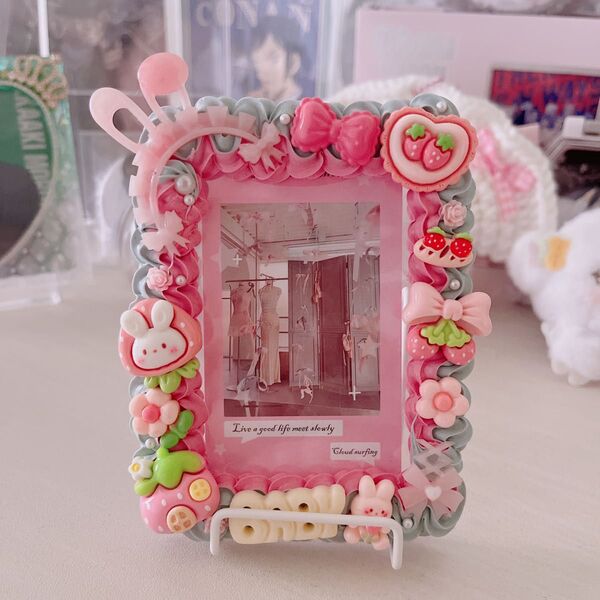 *.゜いちごっぽトレカケース*.゜ハンドメイド ホイップデコ