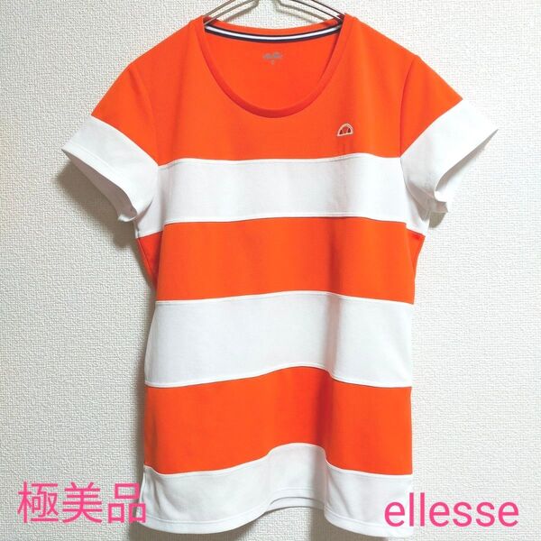 極美品 ellesse エレッセ 吸湿速乾 半袖 カットソー Tシャツ トップス