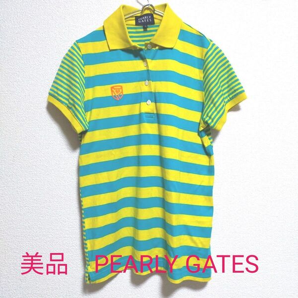 美品 PEARLY GATES パーリーゲイツ レディースゴルフウェア 半袖 ポロシャツ サイズ1 Mサイズ