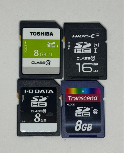 SDHCカード Transcend TOSHIBA I・O DATA 4枚セット フォーマット済み