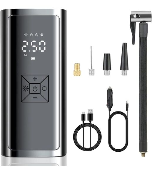 エアーポンプ 電動 空気入れ 6000mAh エアコンプレッサー 充電式 無線 150PSI 多機能 自動停止