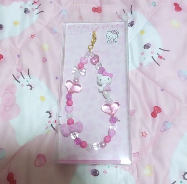 ハローキティ フォンストラップ ヒョウ柄 ピンク