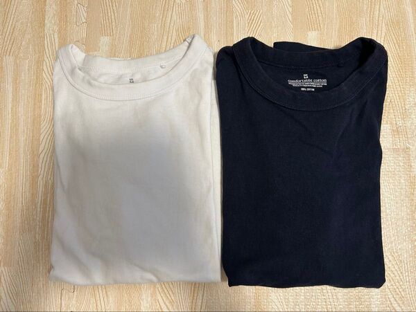 2枚セット まとめ売り GU ジーユー 半袖 Tシャツ 白 ネイビー