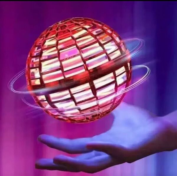 赤 レッド フライングスピナー フライングボール ジャイロ飛行 UFO おもちゃ