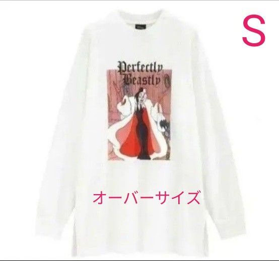 【GU】ディズニー ロングスリーブ T シャツ※オフホワイト※Sサイズ ロンT 白 長袖 Tシャツ ホワイト ロンT