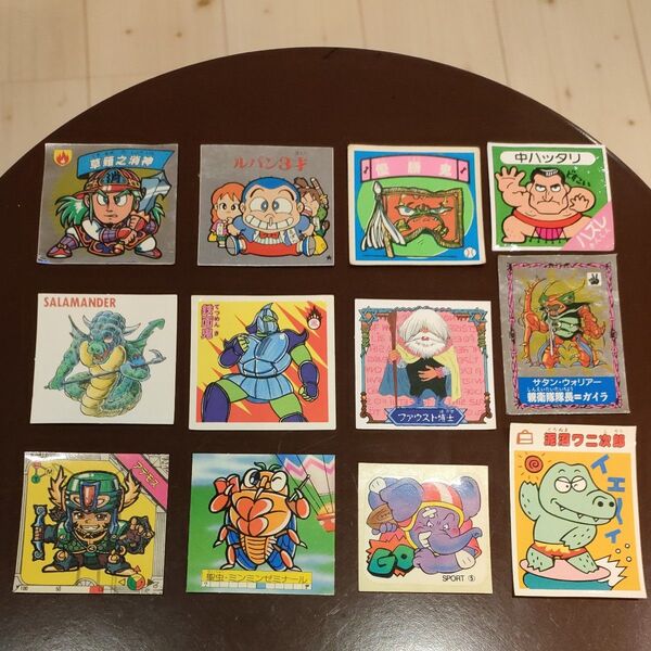 激レア マイナーシール 12枚オリオン製菓ひょうきんマン ナガサキヤ謎のジパング伝説 ロッテネクロスの要塞 チロル 明治 不二家