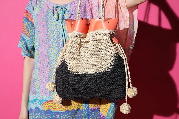 【美品】ネコニットシリーズ ツモリチサト かごバッグ ペーパーバッグ