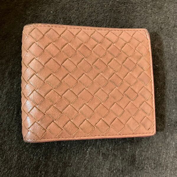 ボッテガヴェネタ 折り財布 赤茶色系 BOTTEGA VENETA レザー