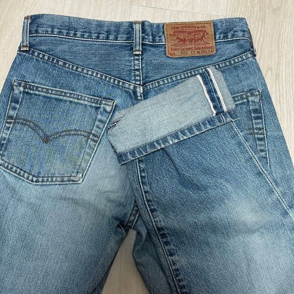 【美品】廃盤 90s Levi's 502XX ビッグE 赤耳 セルビッチ W28 隠しリベット