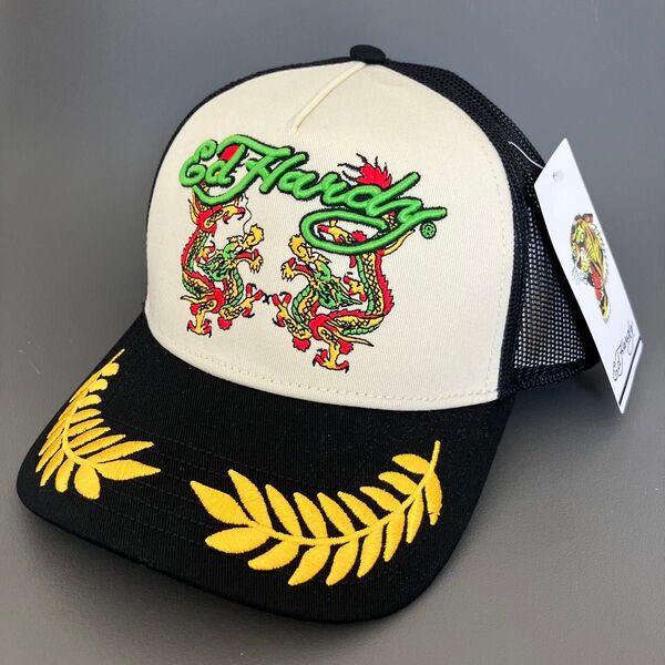 Ed Hardy エドハーディー メッシュキャップ 黒 龍 帽子 新品