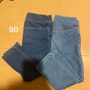 無印 デニムパンツ 90 2枚セット