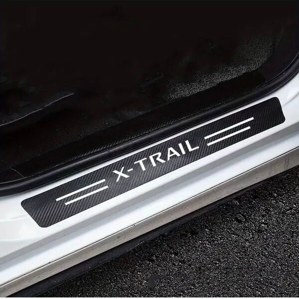 【新品】X-TRAIL ドアプロテクターガード カーボンステッカー スカッフプレート エクストレイル NISSAN